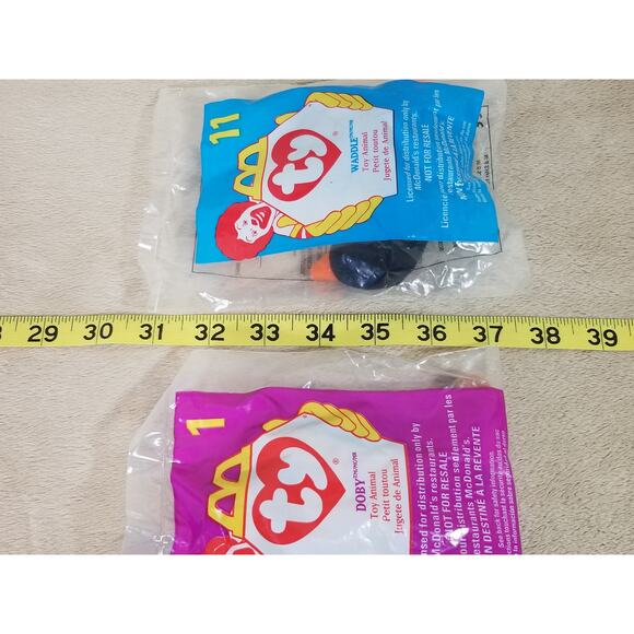 McDonalds TY Doby & Waddle New Sealed 4" Plush Animal Toy 1998 x2 Vintage - Picture 8 of 8